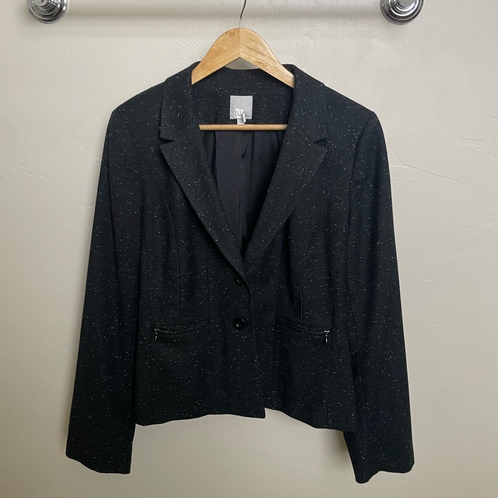 Halogen Black and White Speckled Blazer size 16
